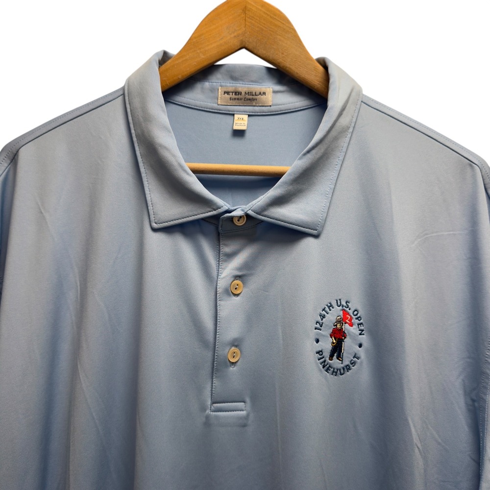 Peter Millar Summer Comfort Sz 3XL 124th US Open Pinehurst Performance Golf Polo